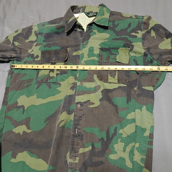 Vintage Bass Pro Shops Mens L Camouflage Shirt Camo Outdoor Field Hunting Chore - Picture 12 of 12